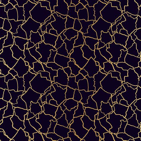 kintsugi art seamless pattern with gold thin lines and abstract shards ...