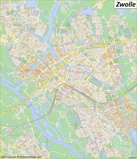 Detailed Map of Zwolle - Ontheworldmap.com