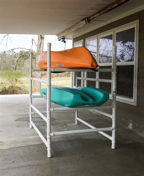 How to Build a Kayak Rack out of PVC - Savvy Apron