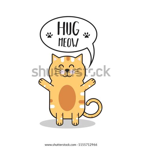 Cute Vector Cartoon Flat Cat Hug Stock Vector (Royalty Free) 1155712966 | Shutterstock