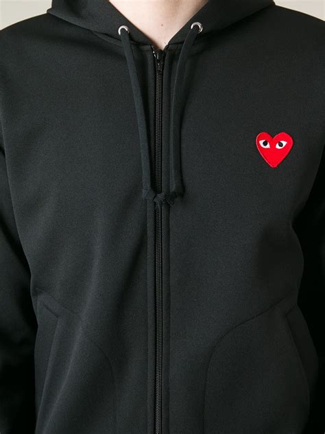 Lyst - Comme Des Garçons Heart Logo Hoodie in Black for Men