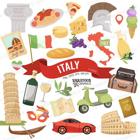 Italy Travel Clip Art Italian Flag Europe Continent Land Country Map ...