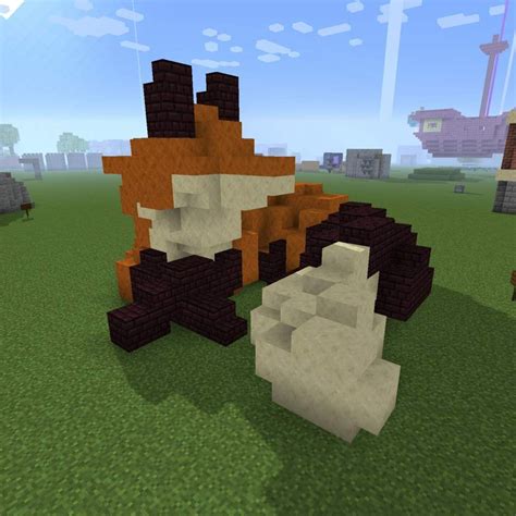 Minecraft Fox Statue - Design by Cole Ciarlello | Minecraft Amino | Minecraft statues, Minecraft ...