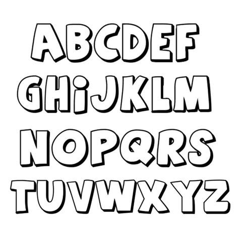 Free Printable Alphabet Letters Different Fonts | preschool | Bubble letter fonts, Lettering ...