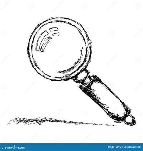 Sketch of a Magnifying Glass Stock Vector - Illustration of magnifier, magnifying: 54315595