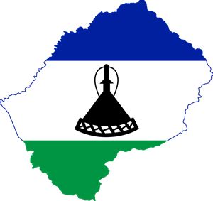 Flag map of Lesotho Logo Download png