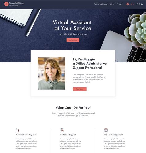 Virtual Assistant Website Templates