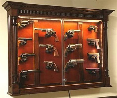 Pistol Wall Displays | GunSafe - Amish Custom Gun Cabinets