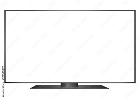 isolated OLED black flat smart wide TV and white screen Stock Vector ...