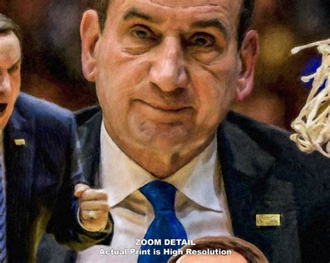 Mike Krzyzewski Duke Blue Devils Coach K NCAA College Basketball Art ...