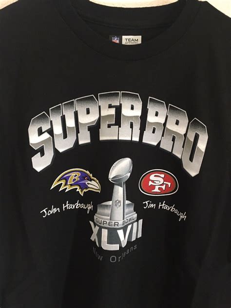 Super Bro Super Bowl XLVII John Jim Harbaugh Ravens 49er's Sz XL Mens ...