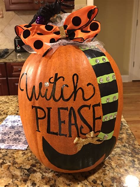 Witch please painted pumpkin! | Pumpkin decorating, Painted pumpkins ...