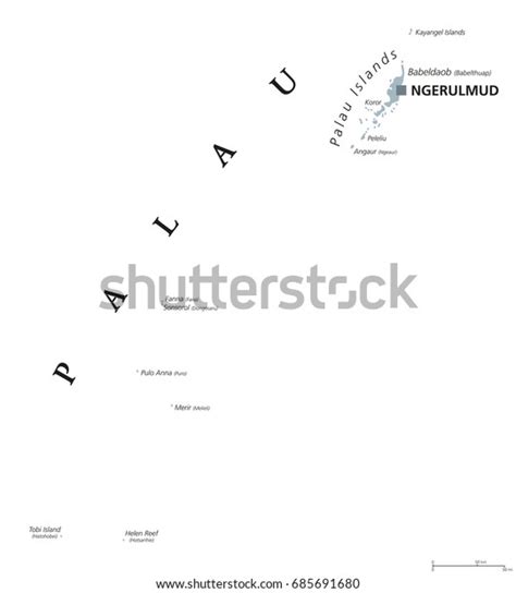 Palau Political Map Capital Ngerulmud Republic Stock Vector (Royalty ...