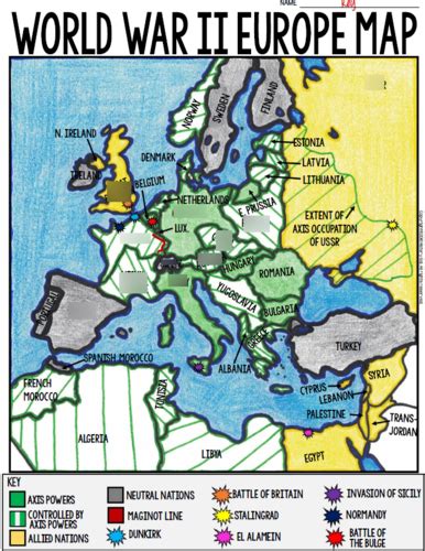 World War 2 Map Worksheet - Worksheets For Kindergarten