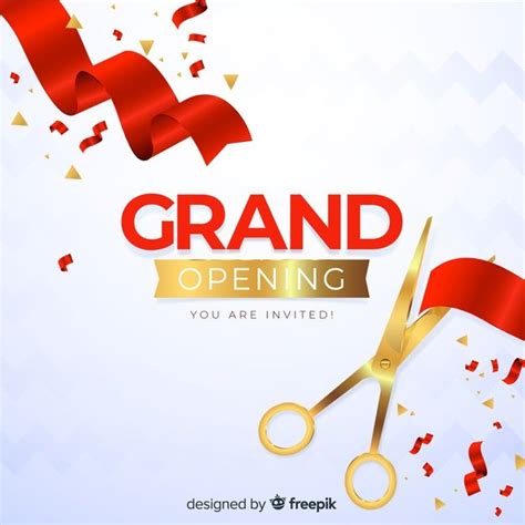 Premium Vector | Realistic grand opening decorative background | Grand ...