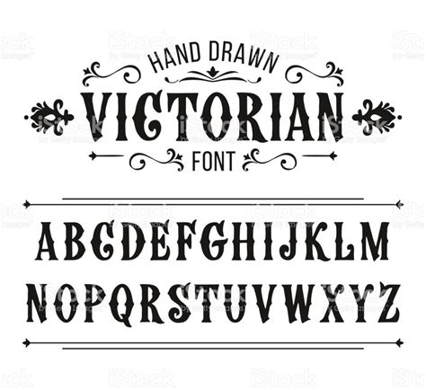 Hand drawn letters. Vector alphabet in Victorian style | Victorian lettering, Lettering alphabet ...