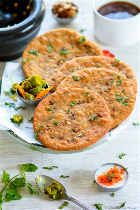 Sprouts Stuffed Masala Poori Recipe | ChefDeHome.com