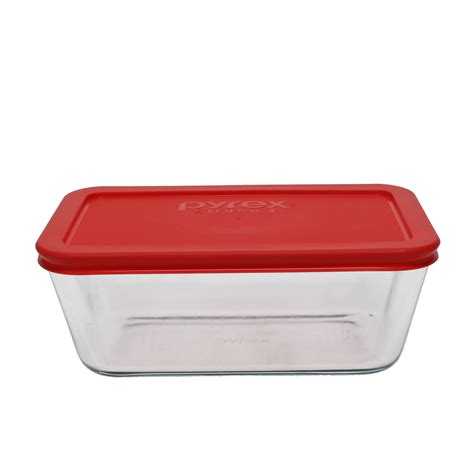Pyrex 7214 Simply Store Rectangle Glass Food Storage Dish with 7214-PC Red Lid - Walmart.com ...