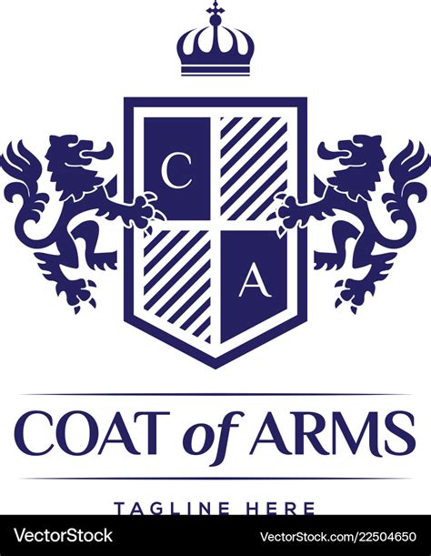 Coat arms heraldic luxury logo design concept Vector Image