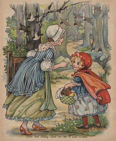 Little Red Riding Hood Sets Out to Visit Granny Book Illustration by Corbis Red Ridding Hood ...