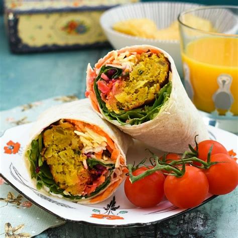 Onion Bhaji Lunch Wrap - theveganlunchbox.co.uk