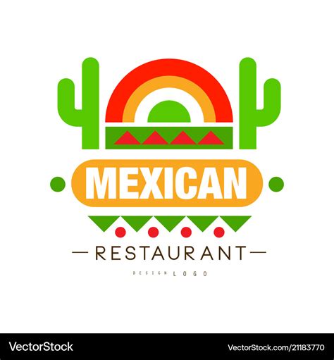 Mexican restaurant logo design authentic Vector Image