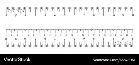 Ruler inch centimeter and millimeter scale Vector Image