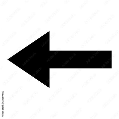 Symbol black arrow left on white background Stock Vector | Adobe Stock