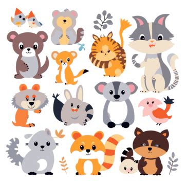 Cute Animals Clipart Cute Animals And Mammals Set Cartoon Vector ...