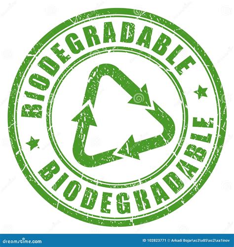 Biodegradable Green Rubber Stamp Stock Vector - Illustration of green, decompose: 102823771