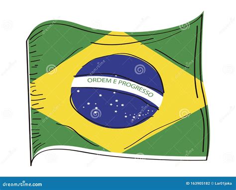 Flag of Brazil stock vector. Illustration of background - 163905182