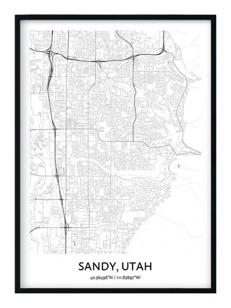 Sandy Map Poster - Your City Map Art - Positive Prints