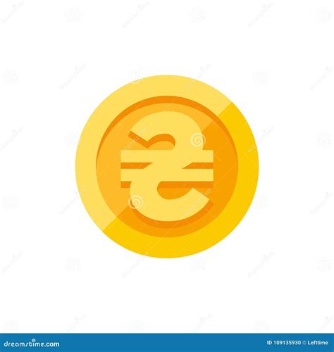 Ukrainian Hryvnia Symbol on Gold Coin Flat Style Stock Vector - Illustration of design ...