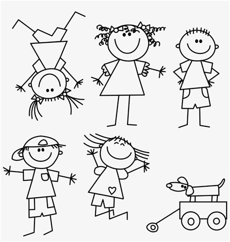 Vector Library Action Drawing Kid - Kids Outline Clipart Transparent PNG - 2400x2397 - Free ...