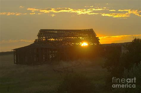 Sunset Behind An Old Barn Photograph by Jeff Swan - Pixels