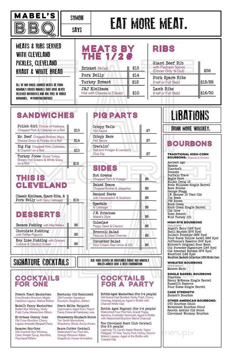 Menu of Mabel's BBQ in Cleveland, OH 44115