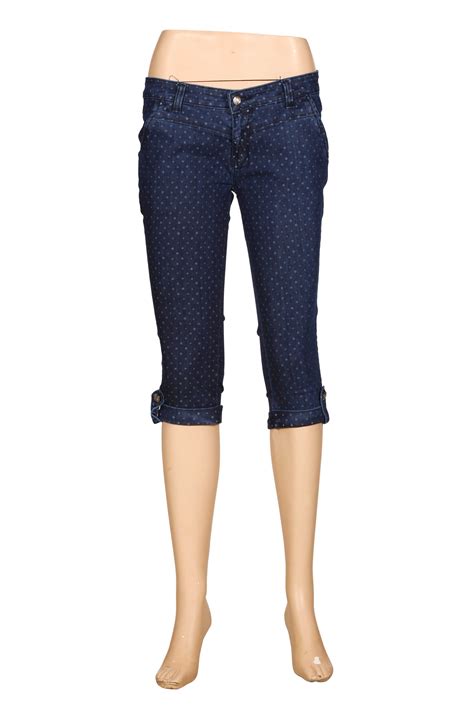 Ladies Denim Dark Blue Capri, Rs 395 /piece Khushboo | ID: 6696204091