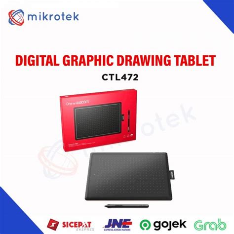 One by Wacom CTL-472 Digital Graphic Drawing Tablet Pad Small CTL472 – BLACK | Mikrotek.id