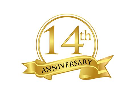 14th Anniversary Celebration Logo Vector Gráfico por DEEMKA STUDIO · Creative Fabrica