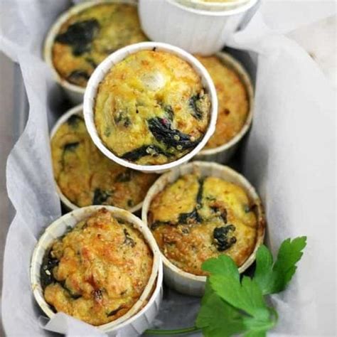 Crustless Quiche Muffins with Spinach and Cheese | Diethood.com