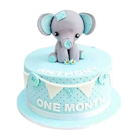 Baby Elephant Birthday Cake