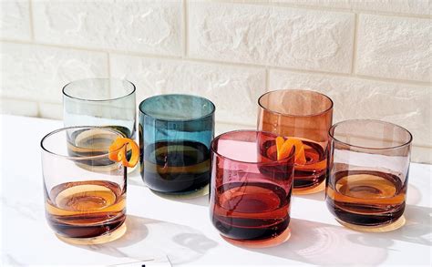 Amazon.com | Khen Old-Fashioned Drinking Glasses | Set of 6 | 9.6 OZ ...