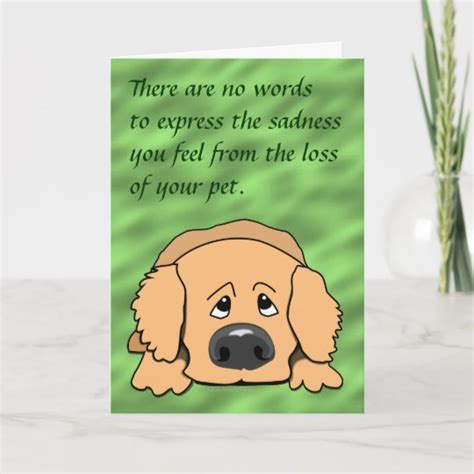 Sad Dog Cartoon Pet Sympathy Card for Loss of Pet | Zazzle.com