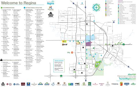 Regina hotels and sightseeings map