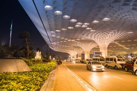 Beautiful Exteriors of Mumbai International Airport during Night Stock ...