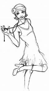 Flapper Girl Coloring Pages sketch template