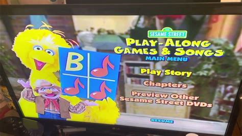 Sesame Street Play Along Games And Songs 2005 DVD Menu Walkthrough ...