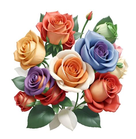 Premium AI Image | Multicolor roses in a bouquet