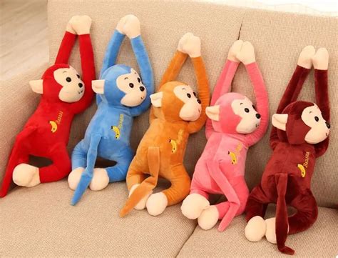 lovely plush banana monkey toy cute stuffed lying monkey doll gift ...