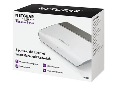 NETGEAR 8-Port Gigabit Ethernet Smart Managed Plus Switch (GS908E) - Desktop Housing with ...